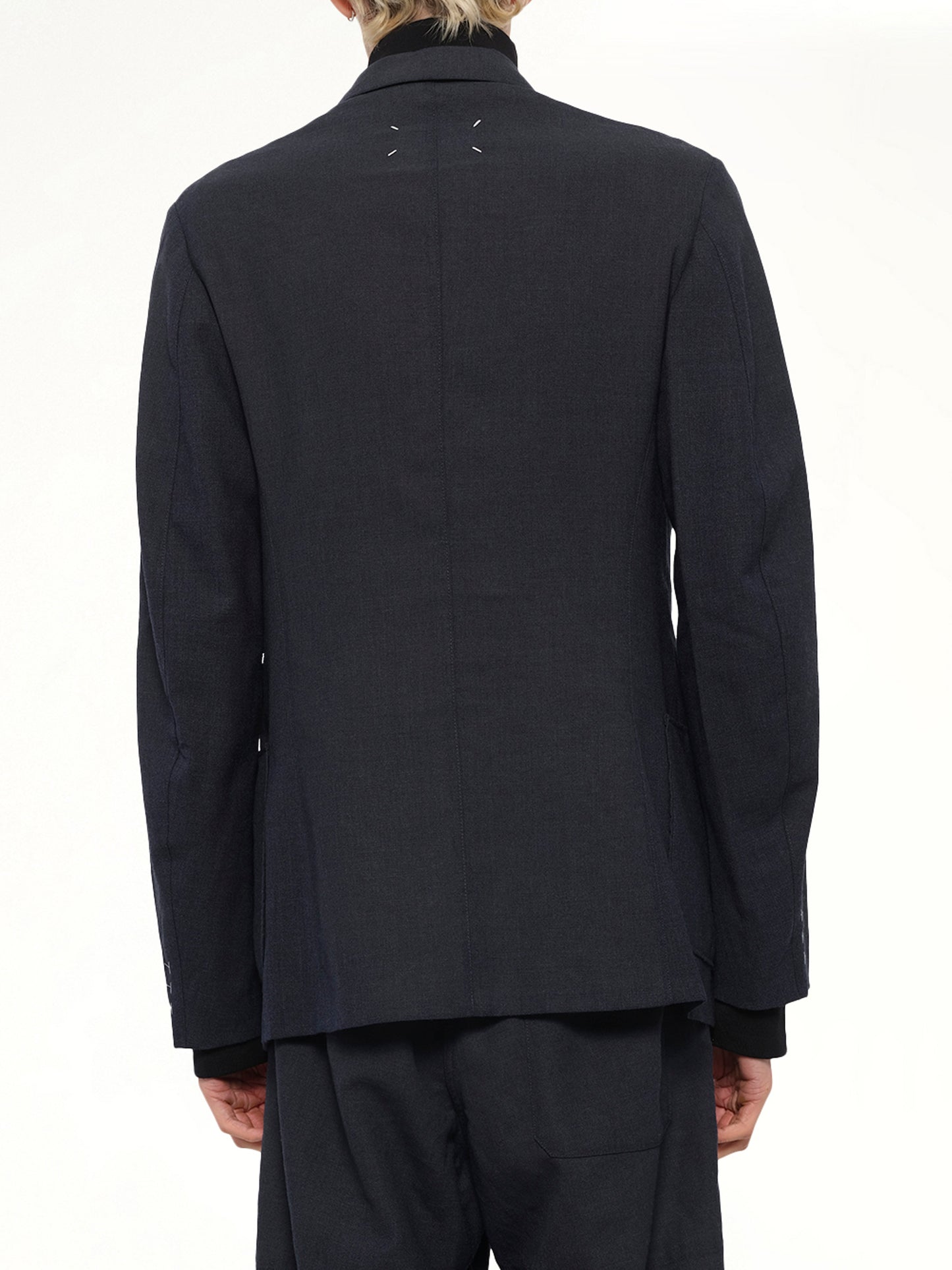 Wool Jacket in Dark Blu