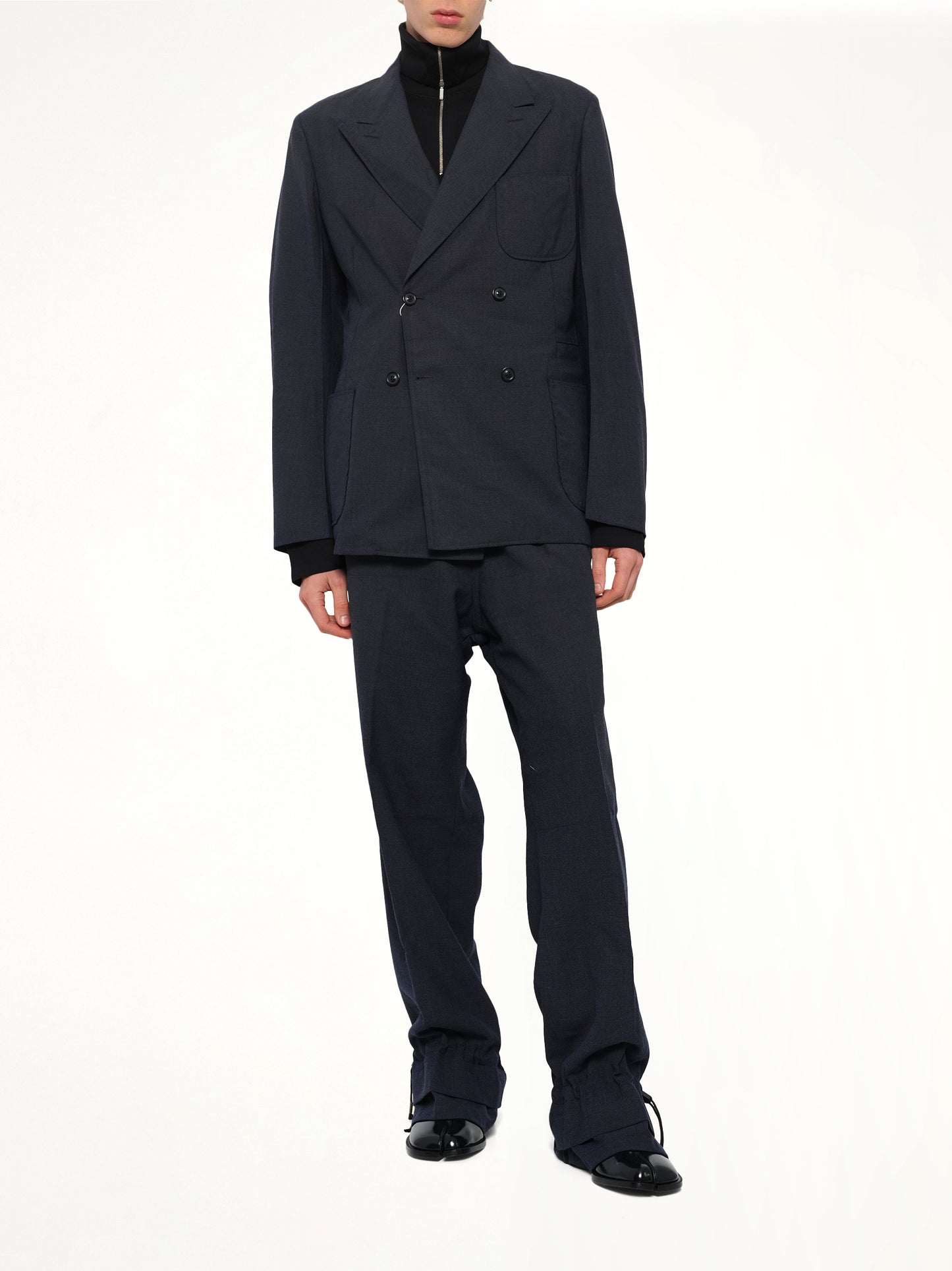 Wool Jacket in Dark Blu