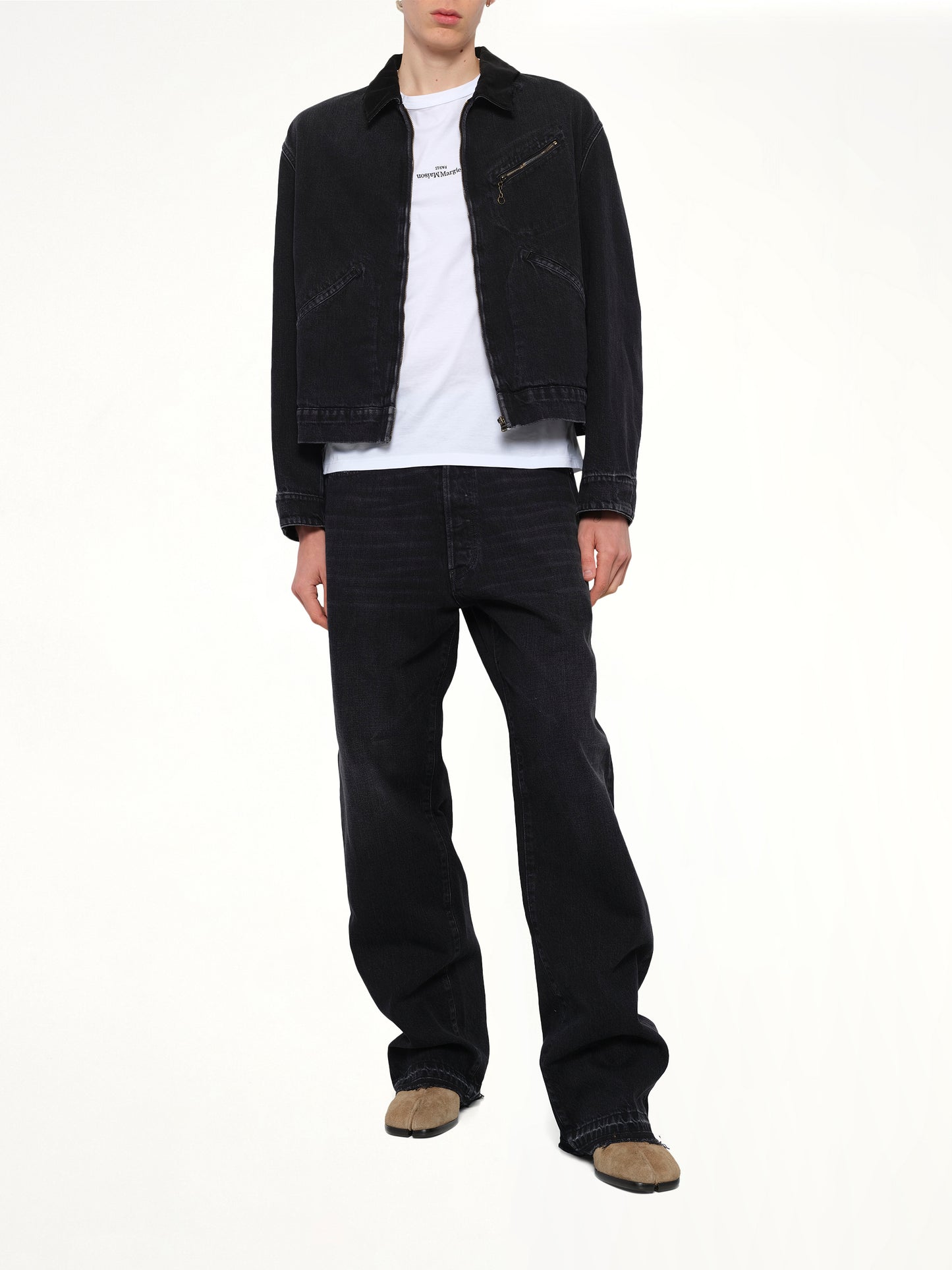 14 Oz Selvedge Denim Pants in Washed Black