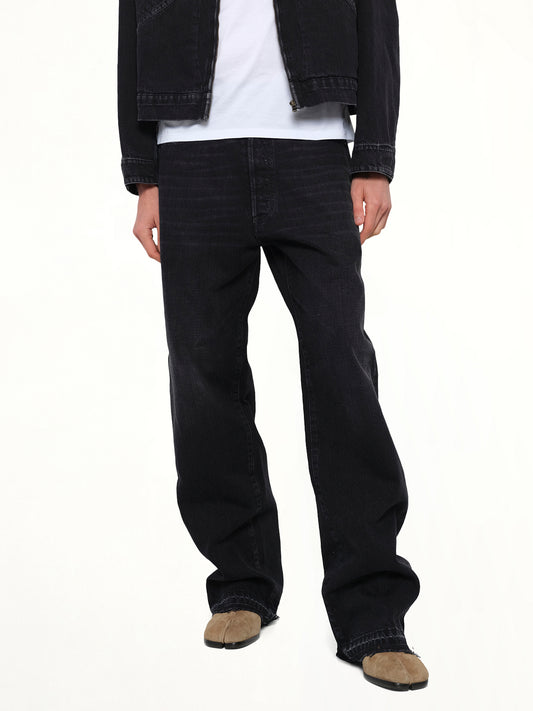 14 Oz Selvedge Denim Pants in Washed Black