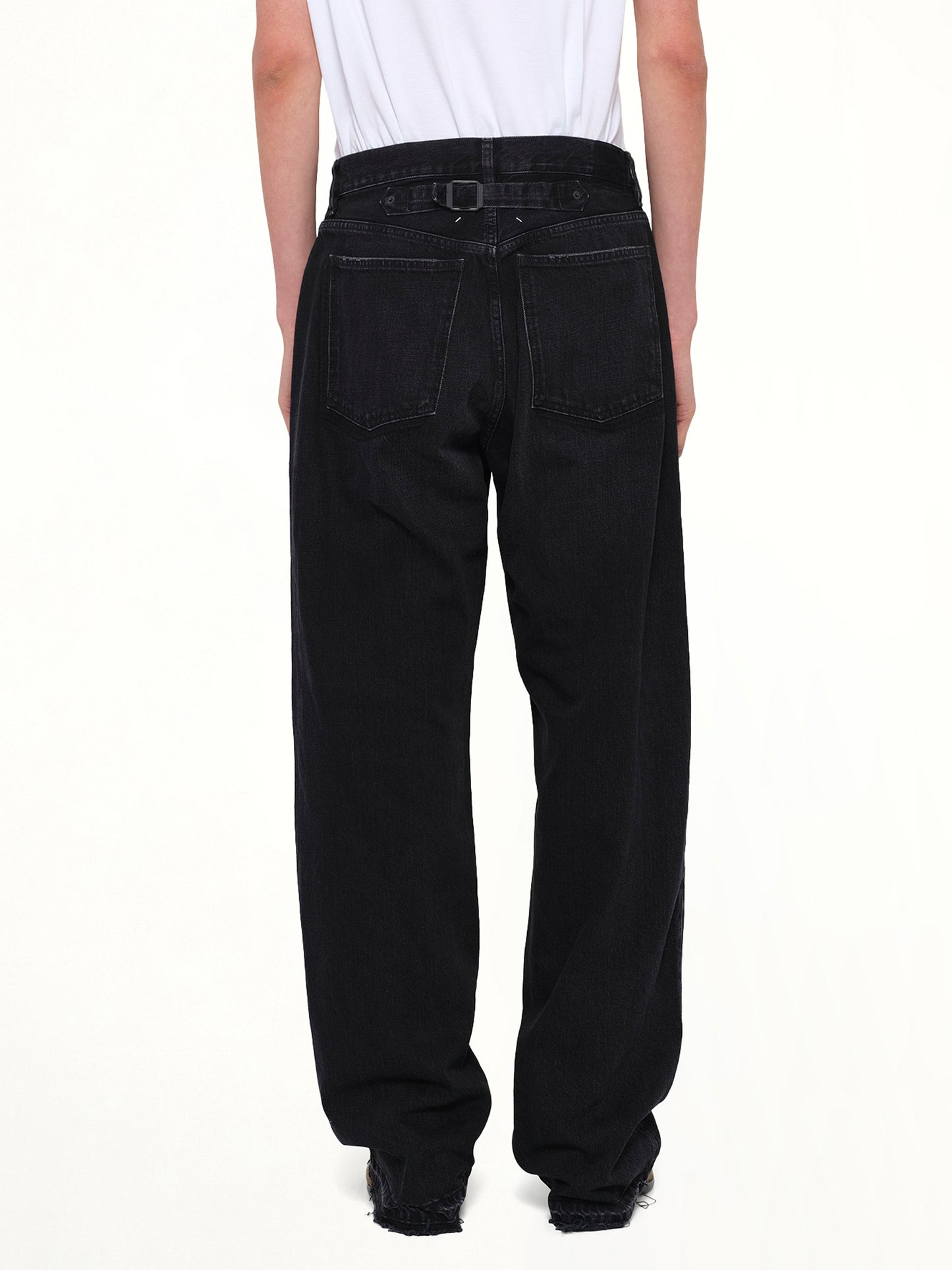 14 Oz Selvedge Denim Pants in Washed Black