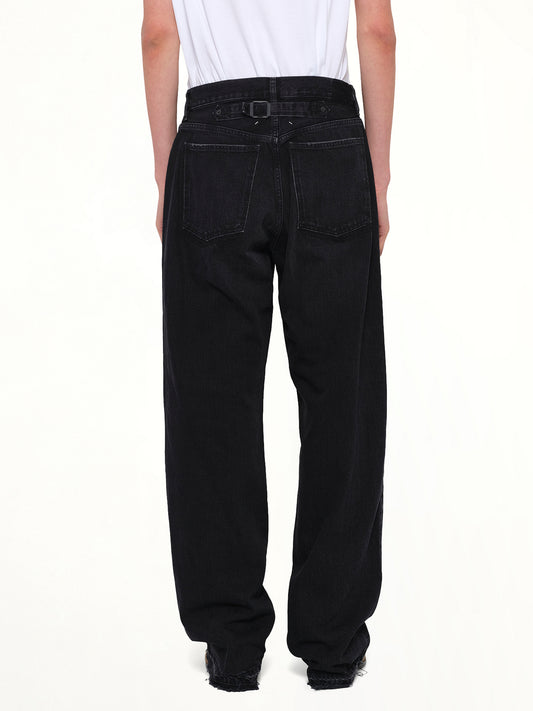 14 Oz Selvedge Denim Pants in Washed Black