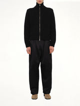 Drivers Knit Zip Sweater in Black