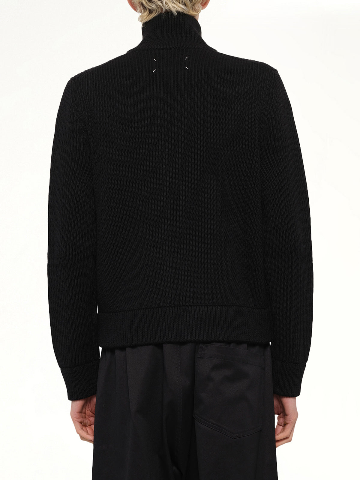 Drivers Knit Zip Sweater in Black