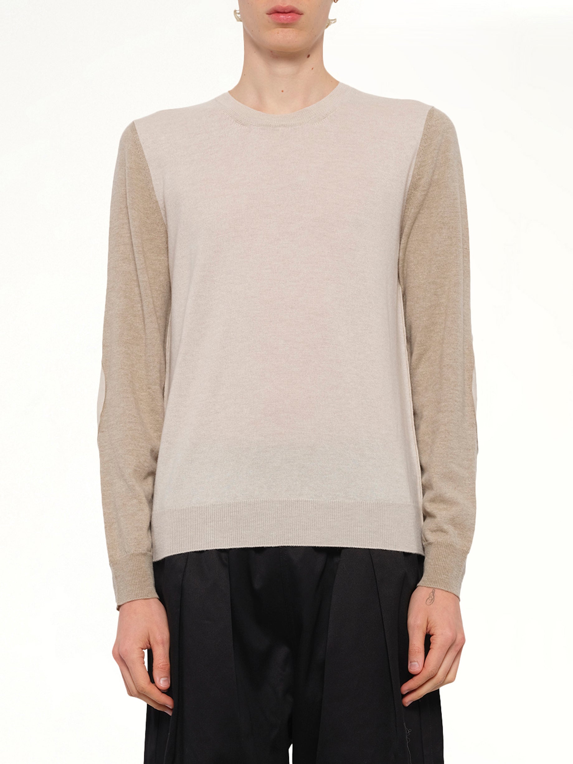 Two-Tone Sweater in Beige/Camel