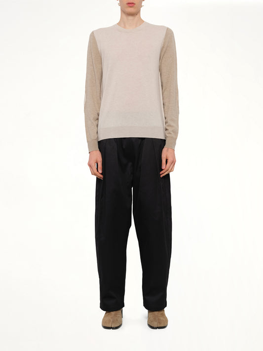 Two-Tone Sweater in Beige/Camel