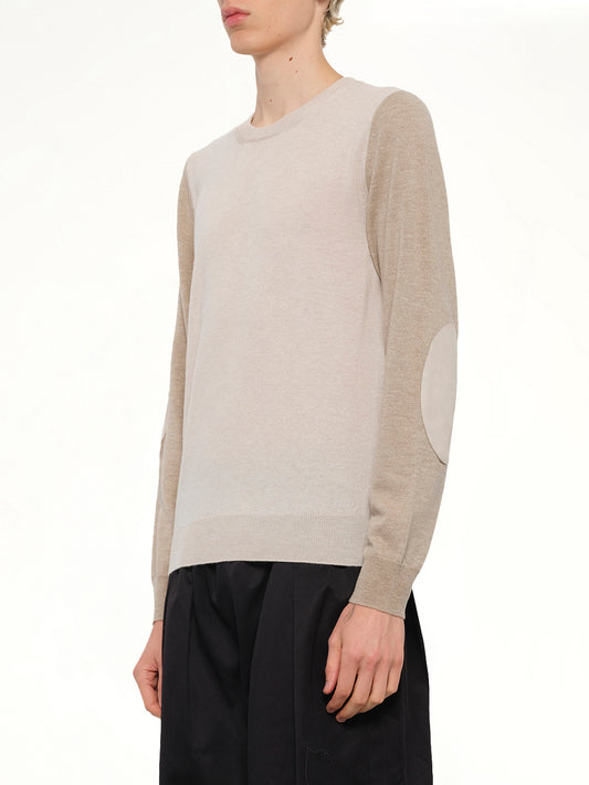 Two-Tone Sweater in Beige/Camel