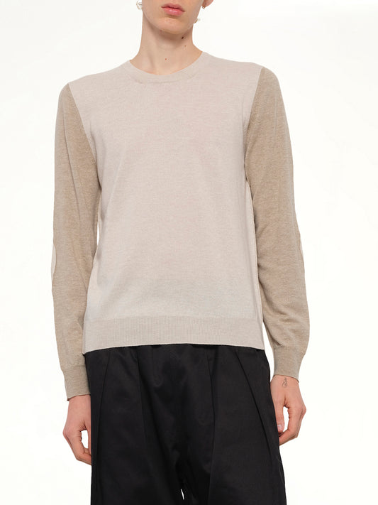 Two-Tone Sweater in Beige/Camel