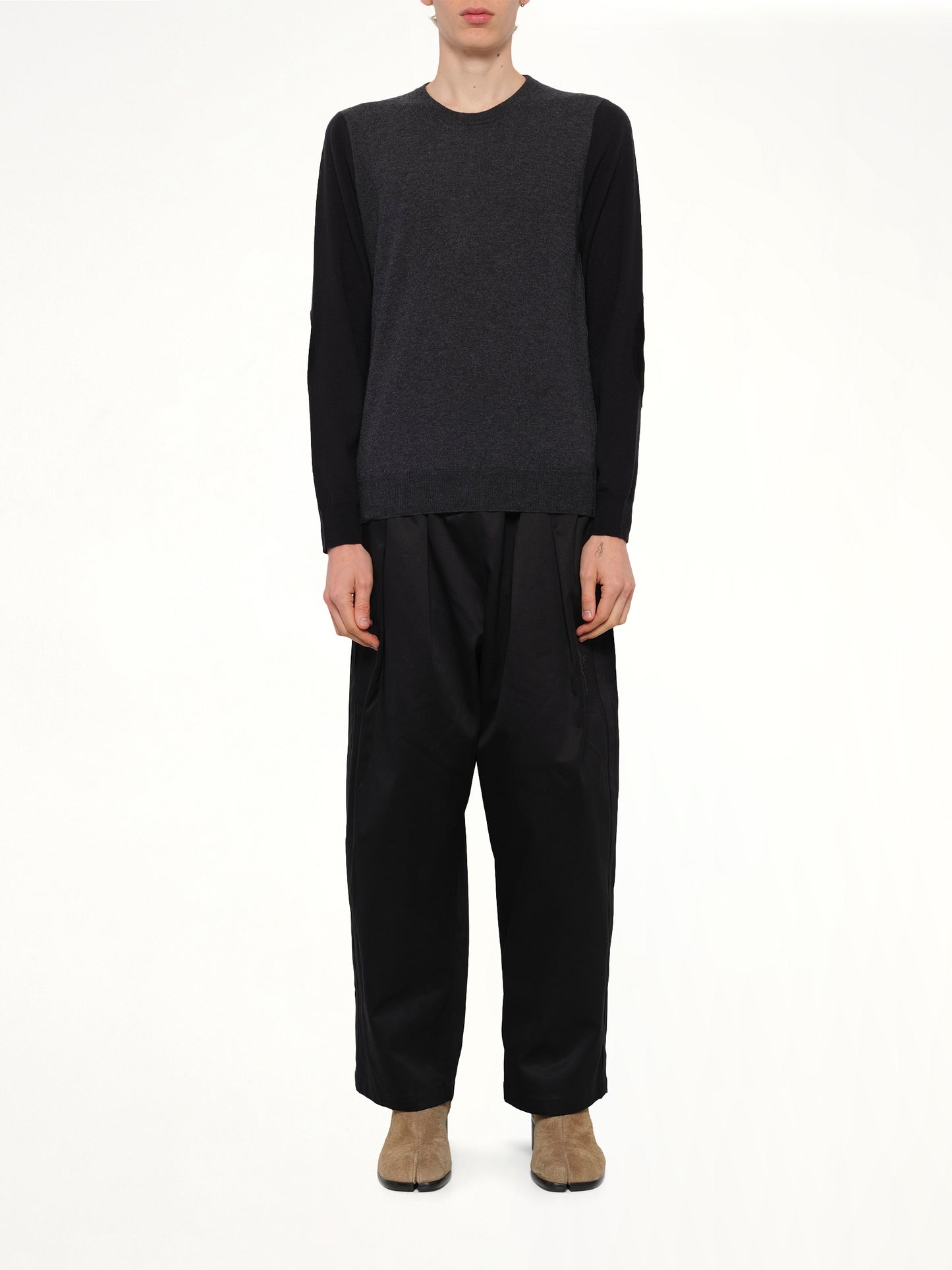 Two-Tone Sweater in Grey/Black