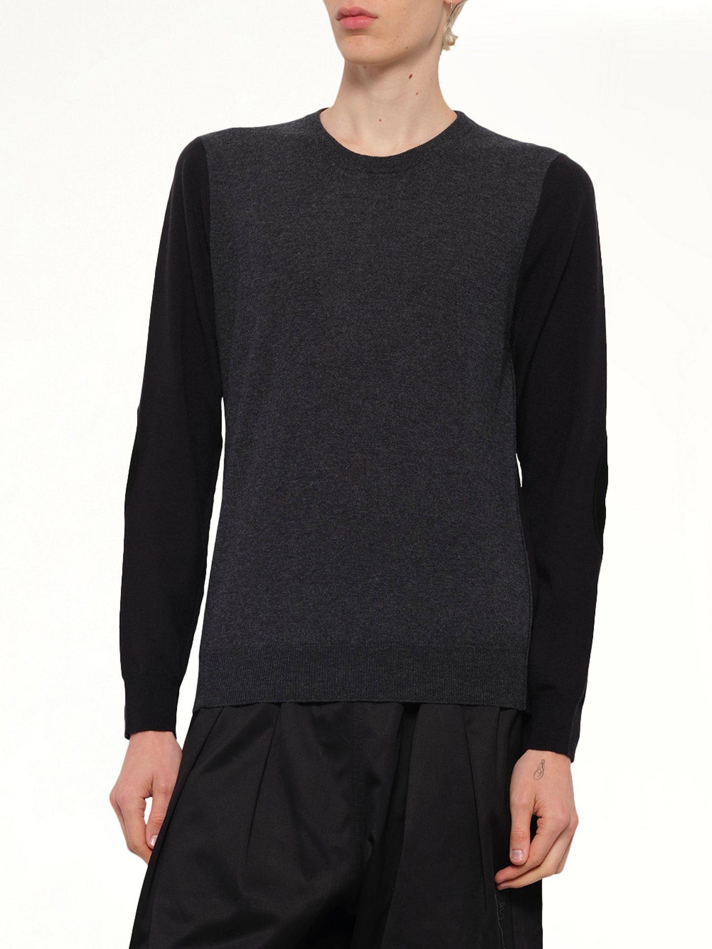 Two-Tone Sweater in Grey/Black