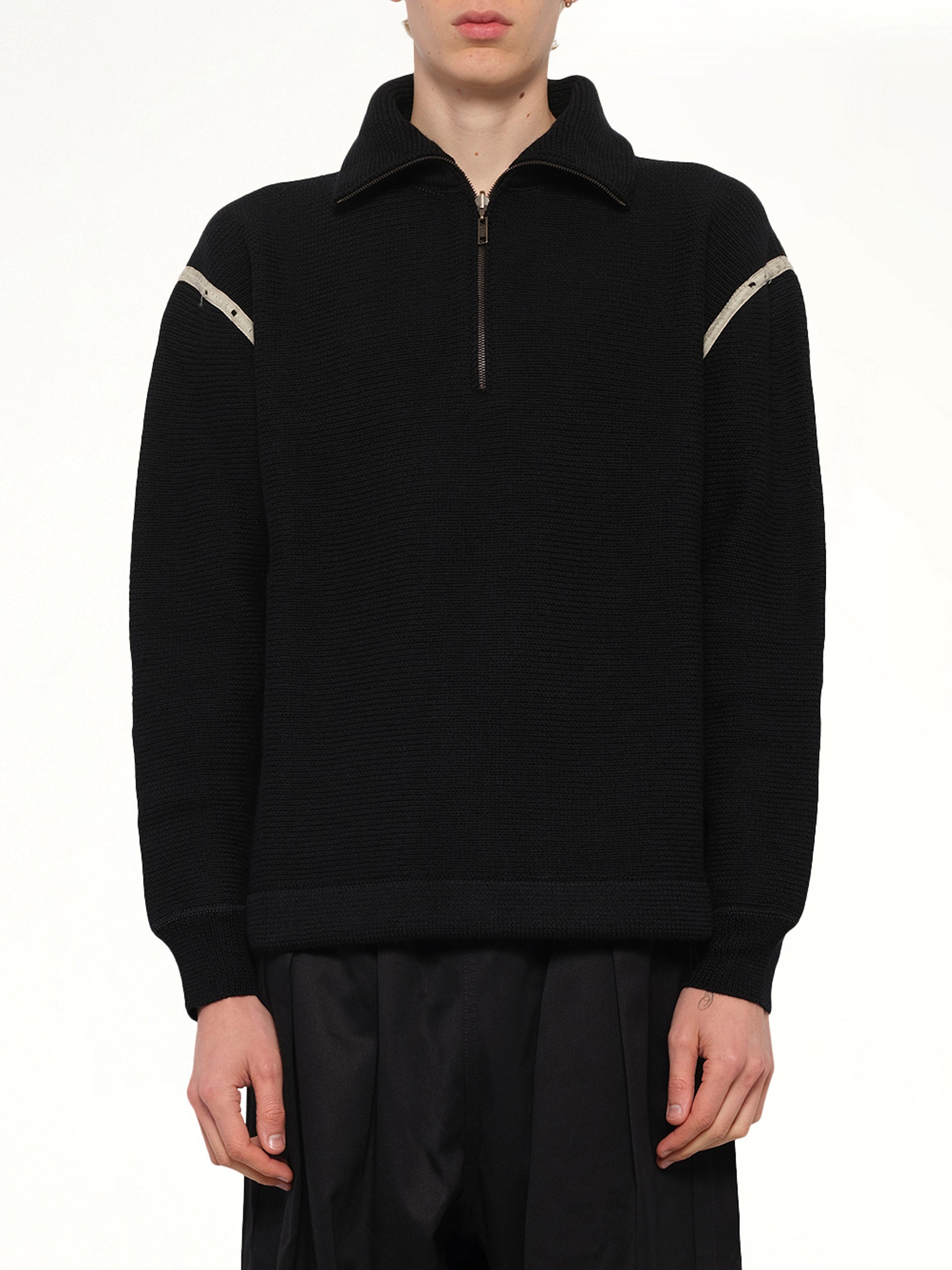 Quarter Zip Sweater in Black