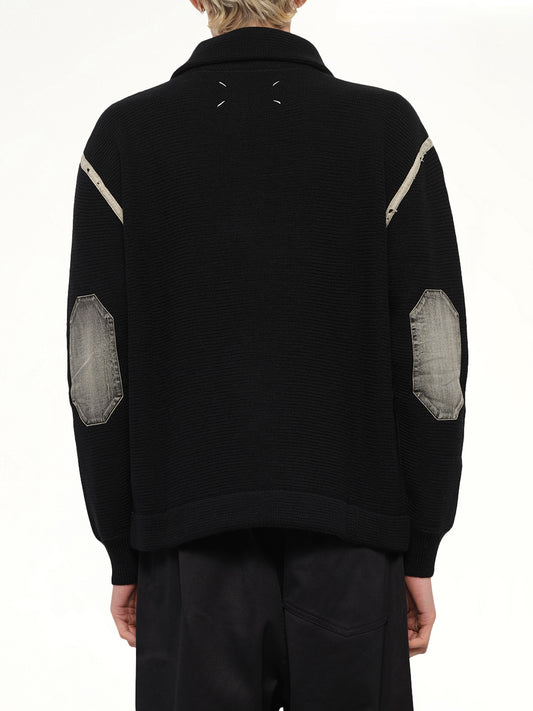 Quarter Zip Sweater in Black