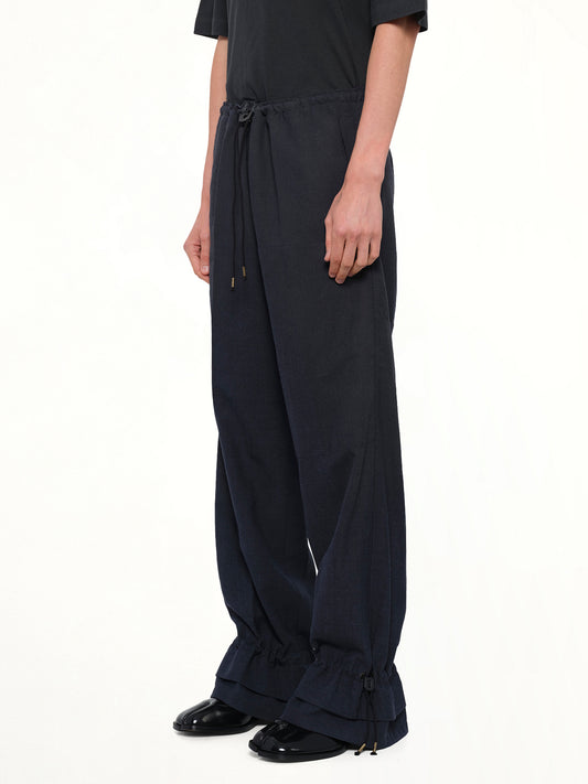 Wool Pants in Dark Blu
