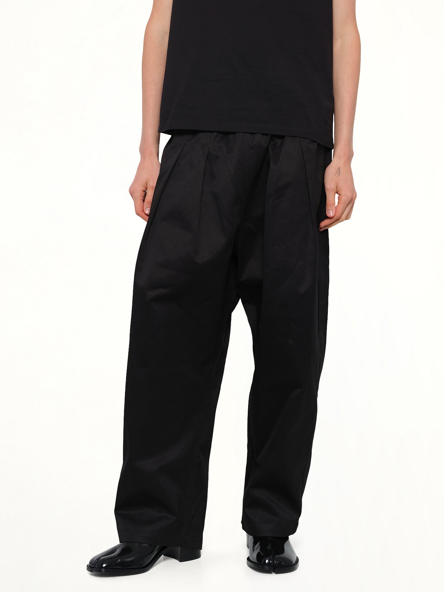 Cotton Twill Pants in Black