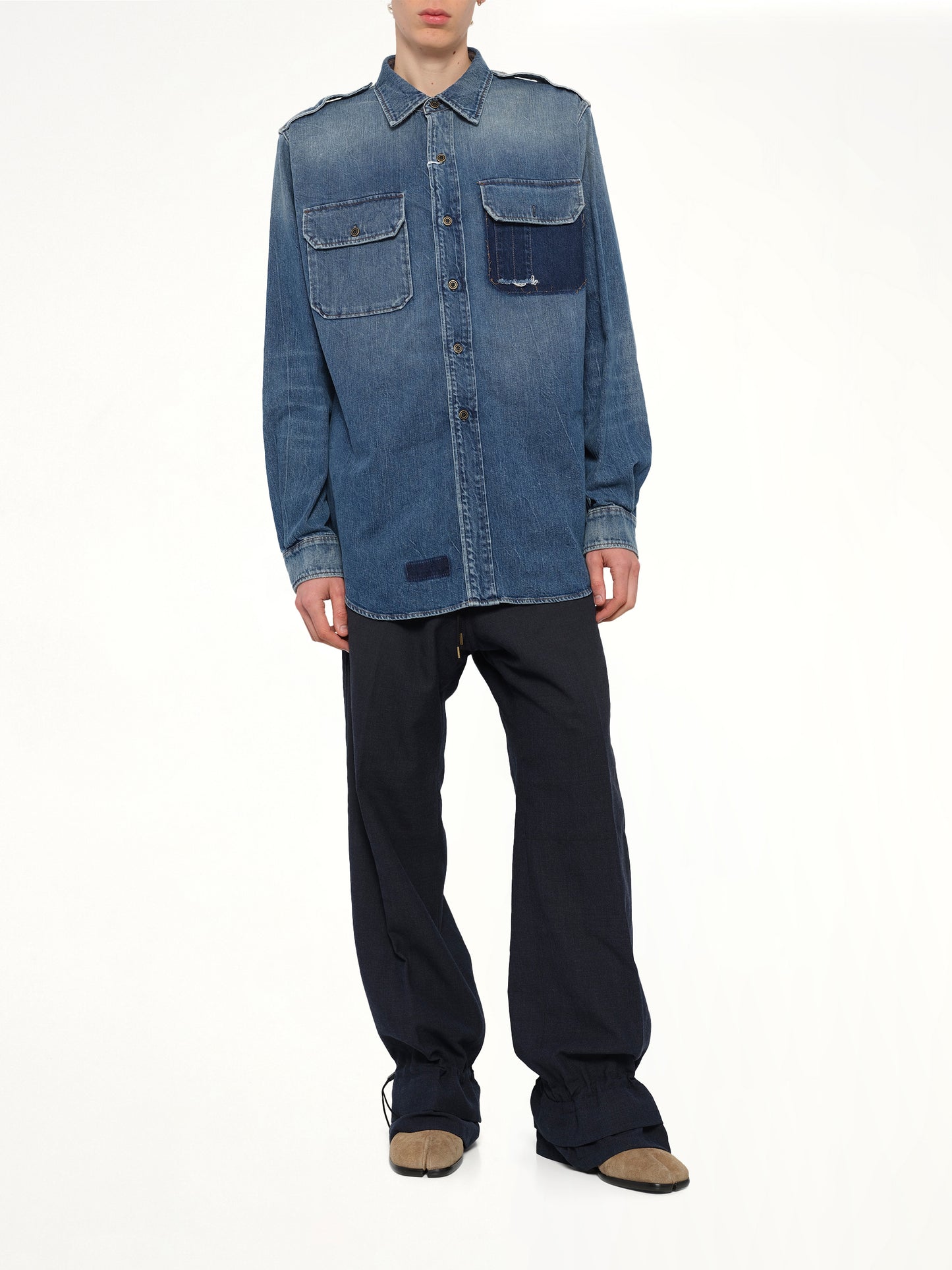 Long-sleeved Shirt in Vintage Medium Blue