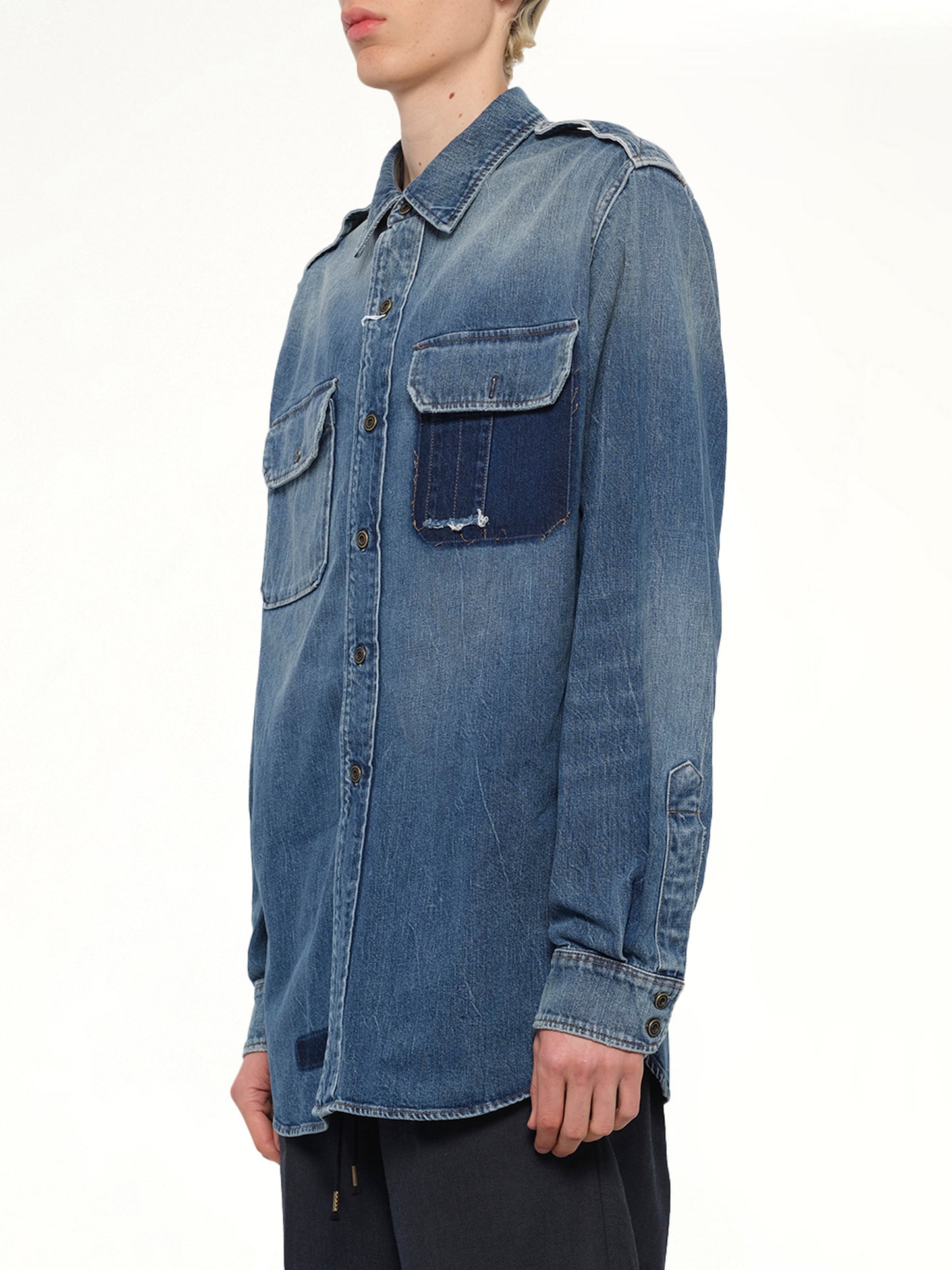 Long-sleeved Shirt in Vintage Medium Blue