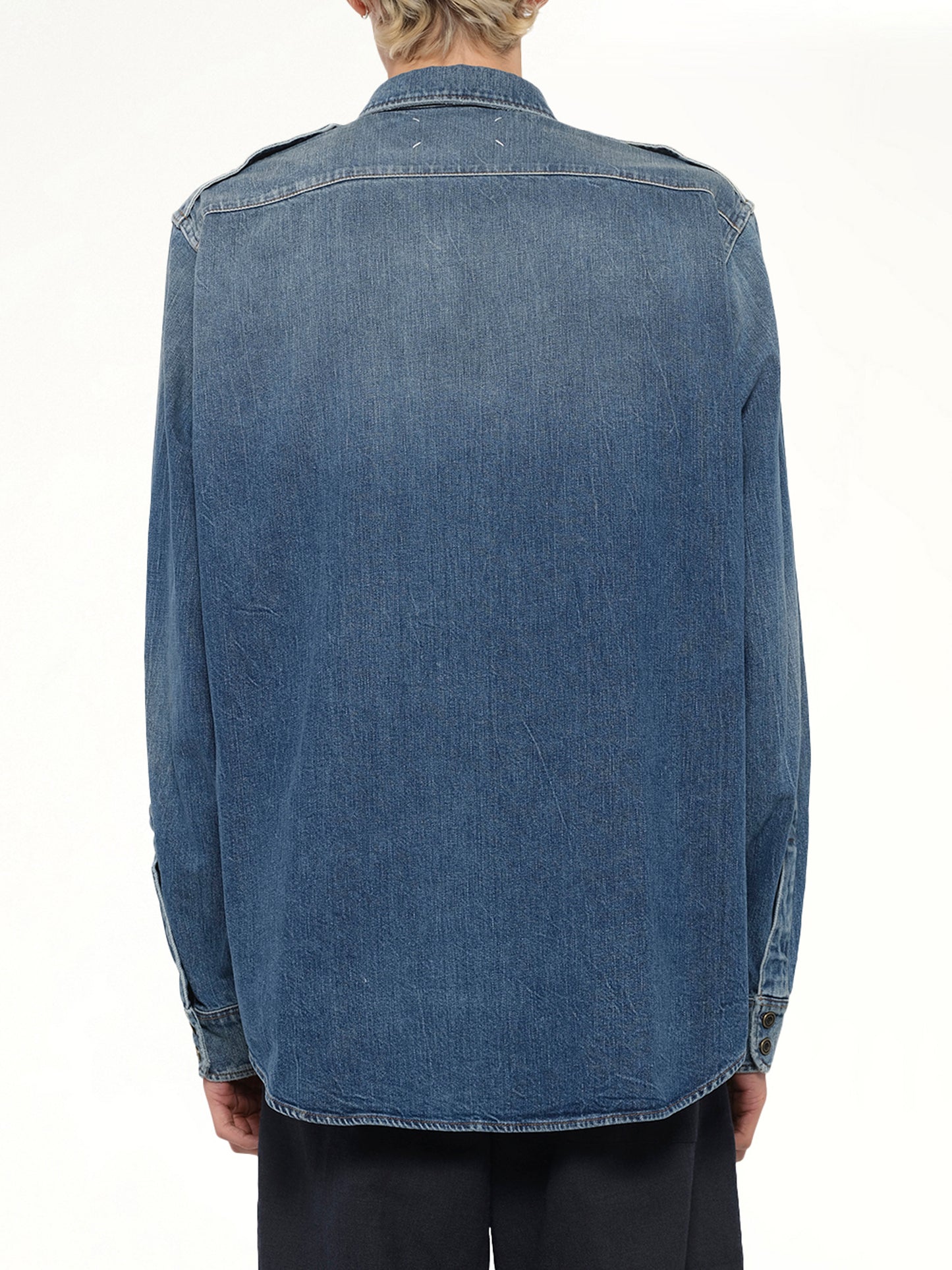 Long-sleeved Shirt in Vintage Medium Blue