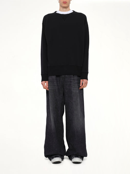 Cotton Fleece Sweatshirt in Black