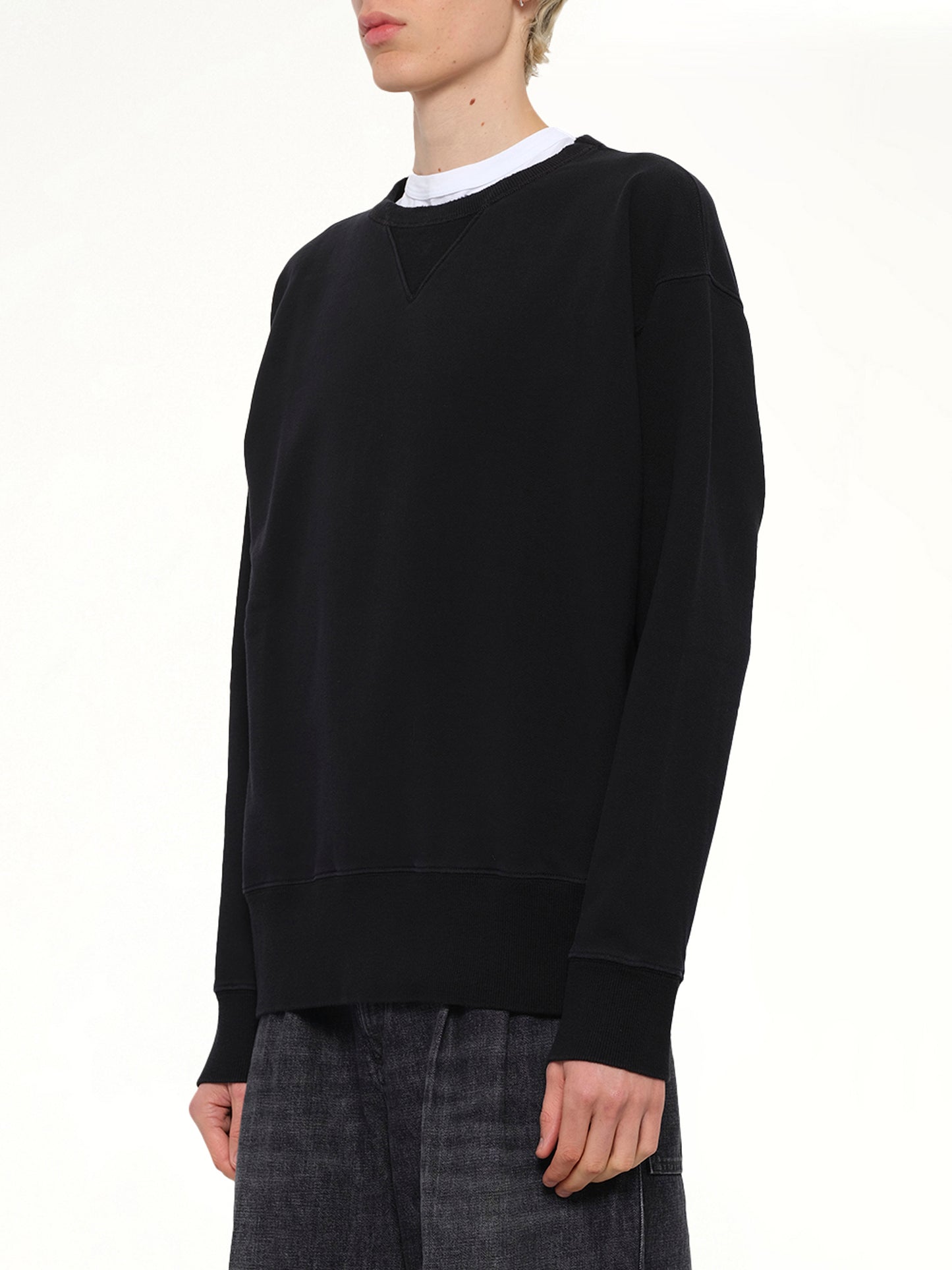 Cotton Fleece Sweatshirt in Black