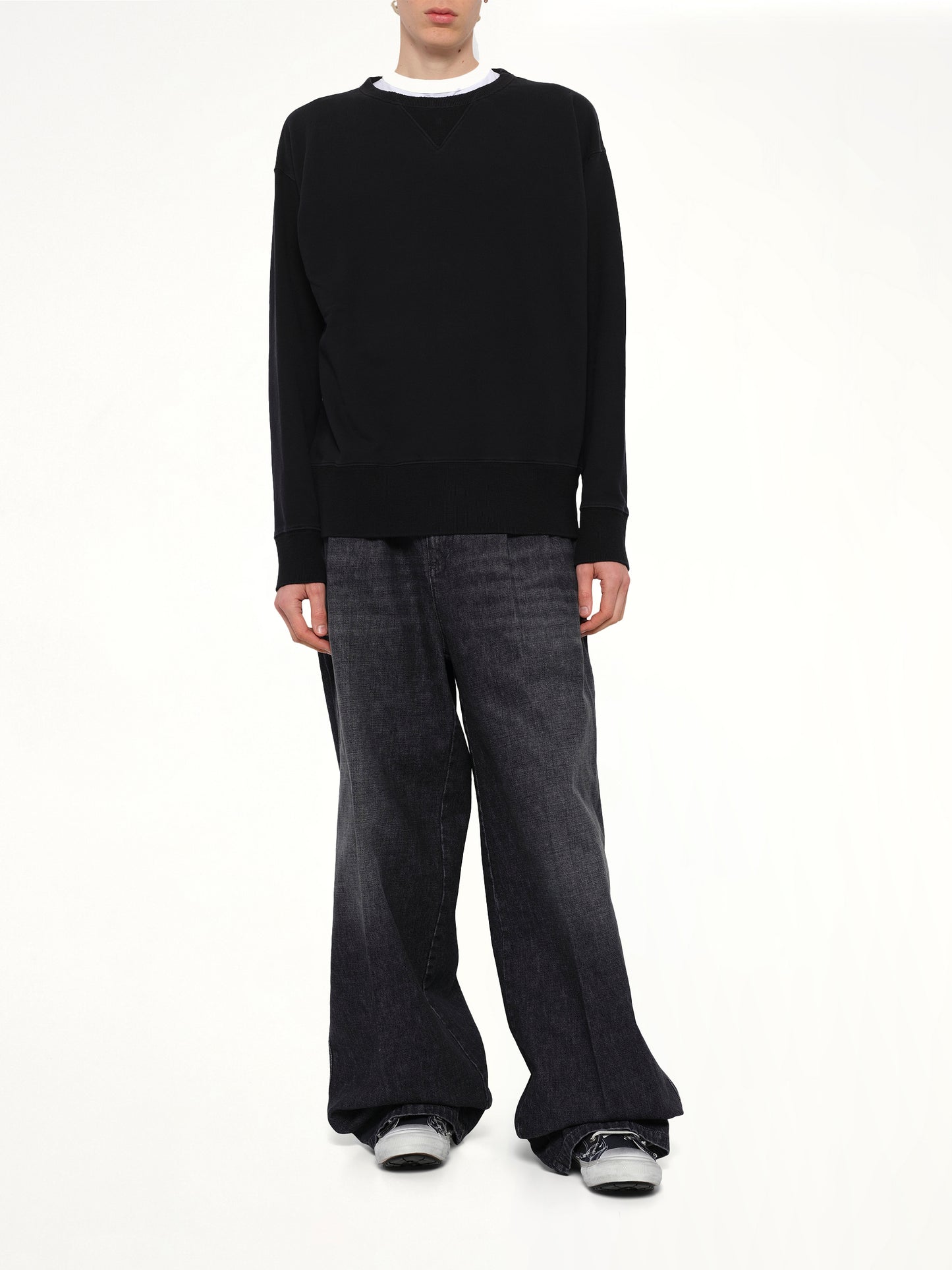 Cotton Fleece Sweatshirt in Black