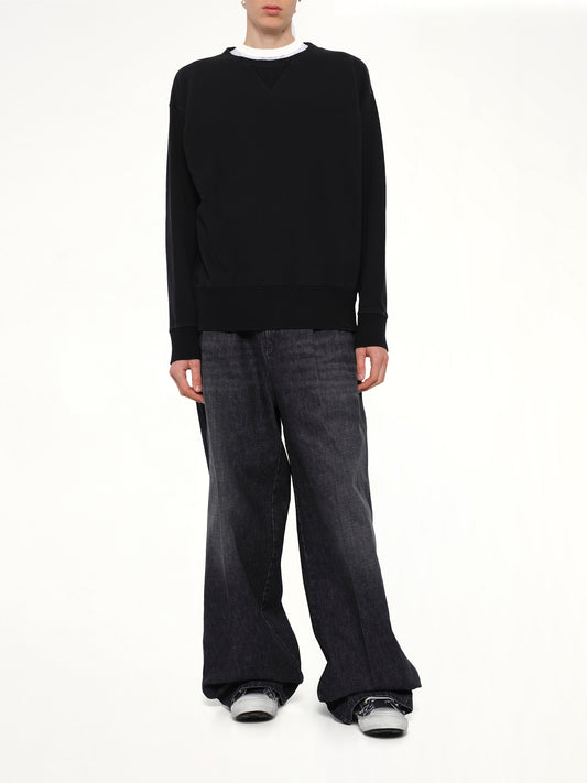 Cotton Fleece Sweatshirt in Black
