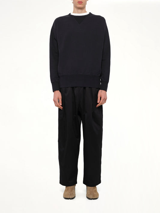 Cotton Fleece Sweatshirt in Washed Black