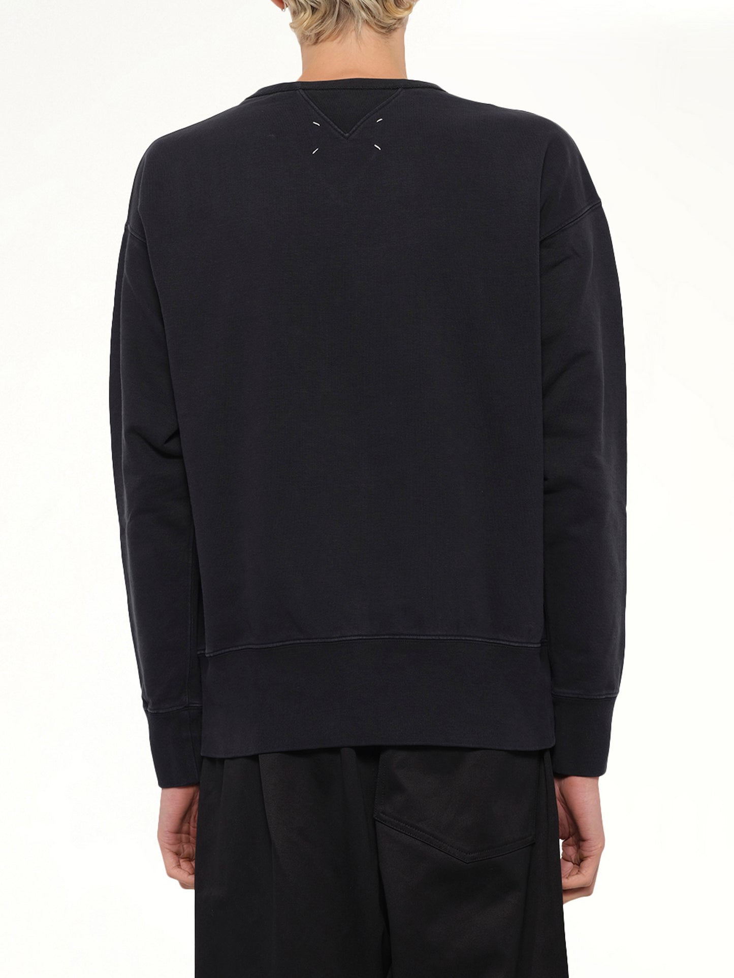 Cotton Fleece Sweatshirt in Washed Black