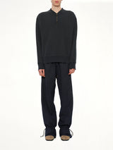 Cotton Fleece Zip Sweatshirt in Vintage Carbon