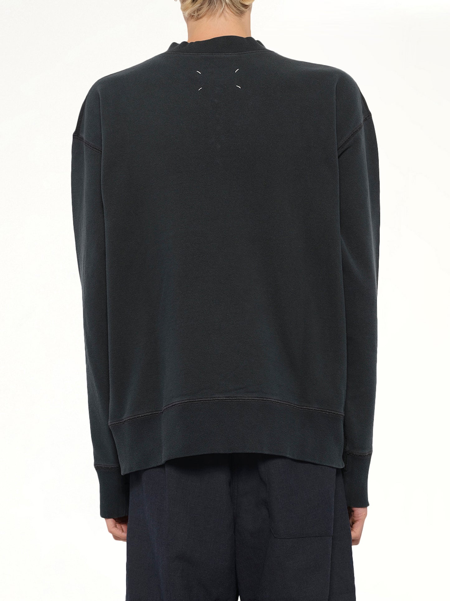 Cotton Fleece Zip Sweatshirt in Vintage Carbon