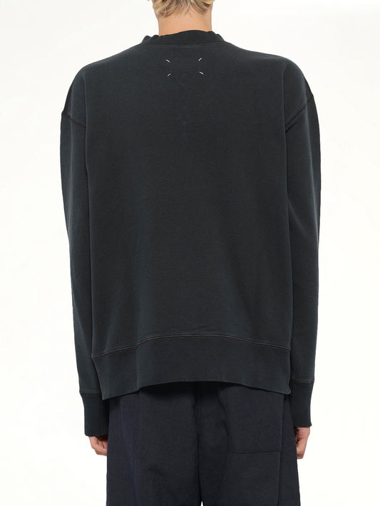 Cotton Fleece Zip Sweatshirt in Vintage Carbon