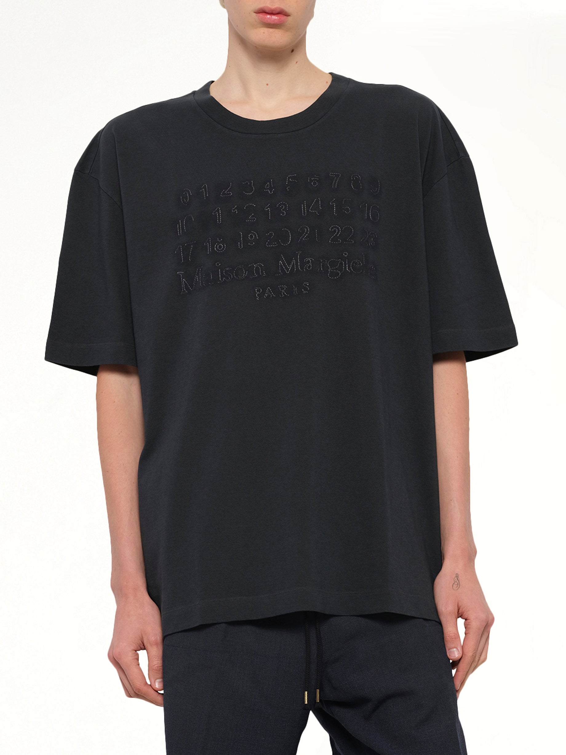 MAISON MARGIELA , Memory of Logo T-Shirt in Charcoal Detail Shot from MARAIS