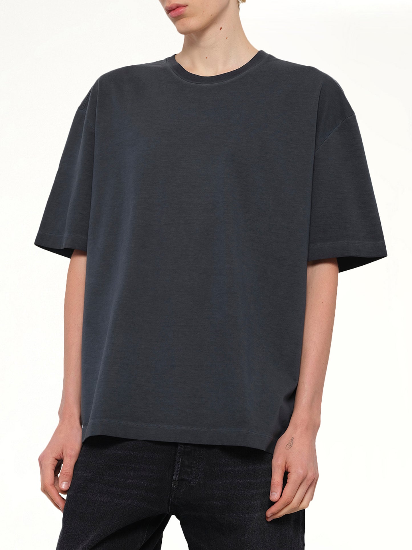 Oversize Four Stitch T-Shirt in Anthracite