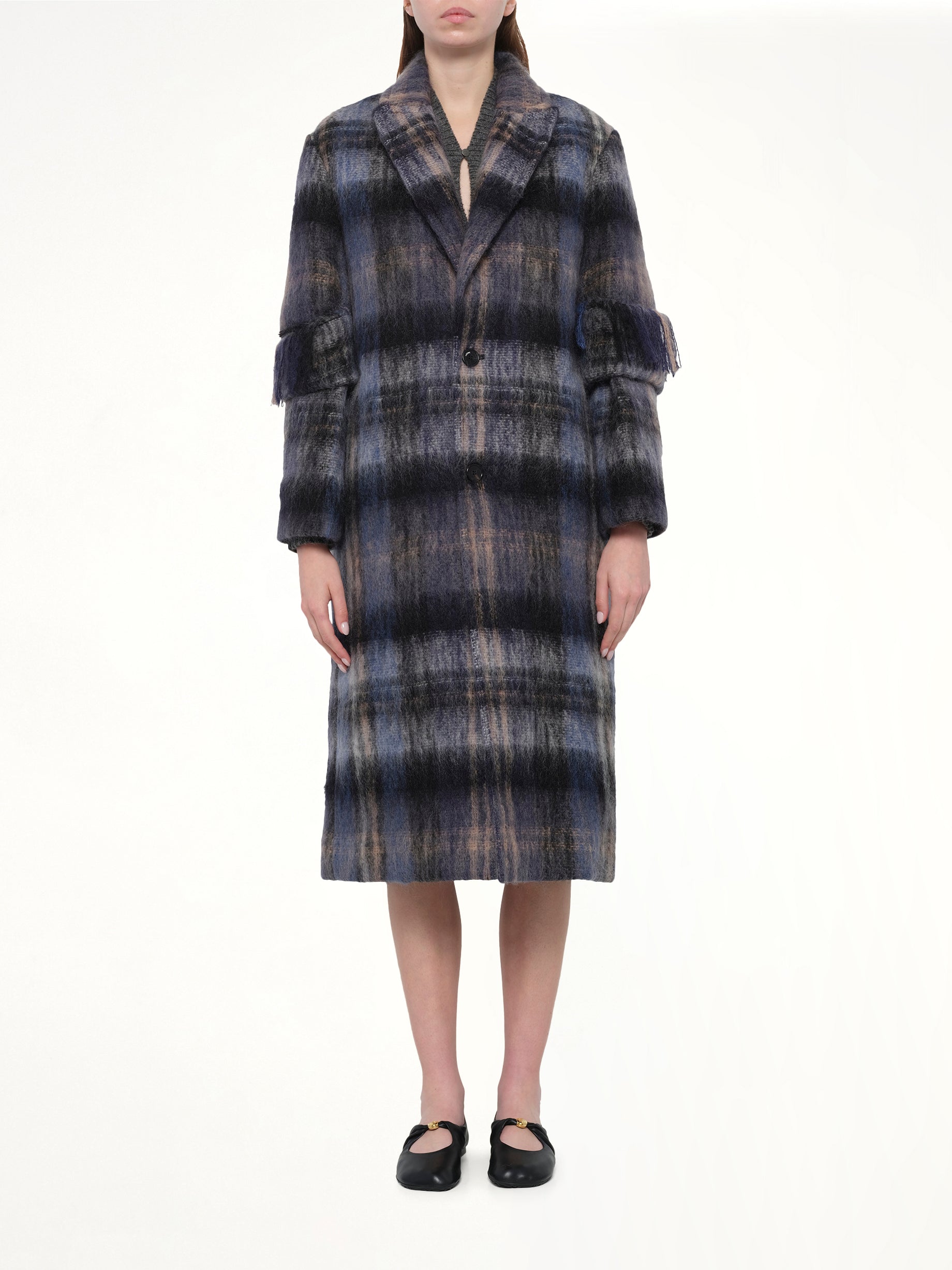 Mohair Coat in Blue/Multicolour
