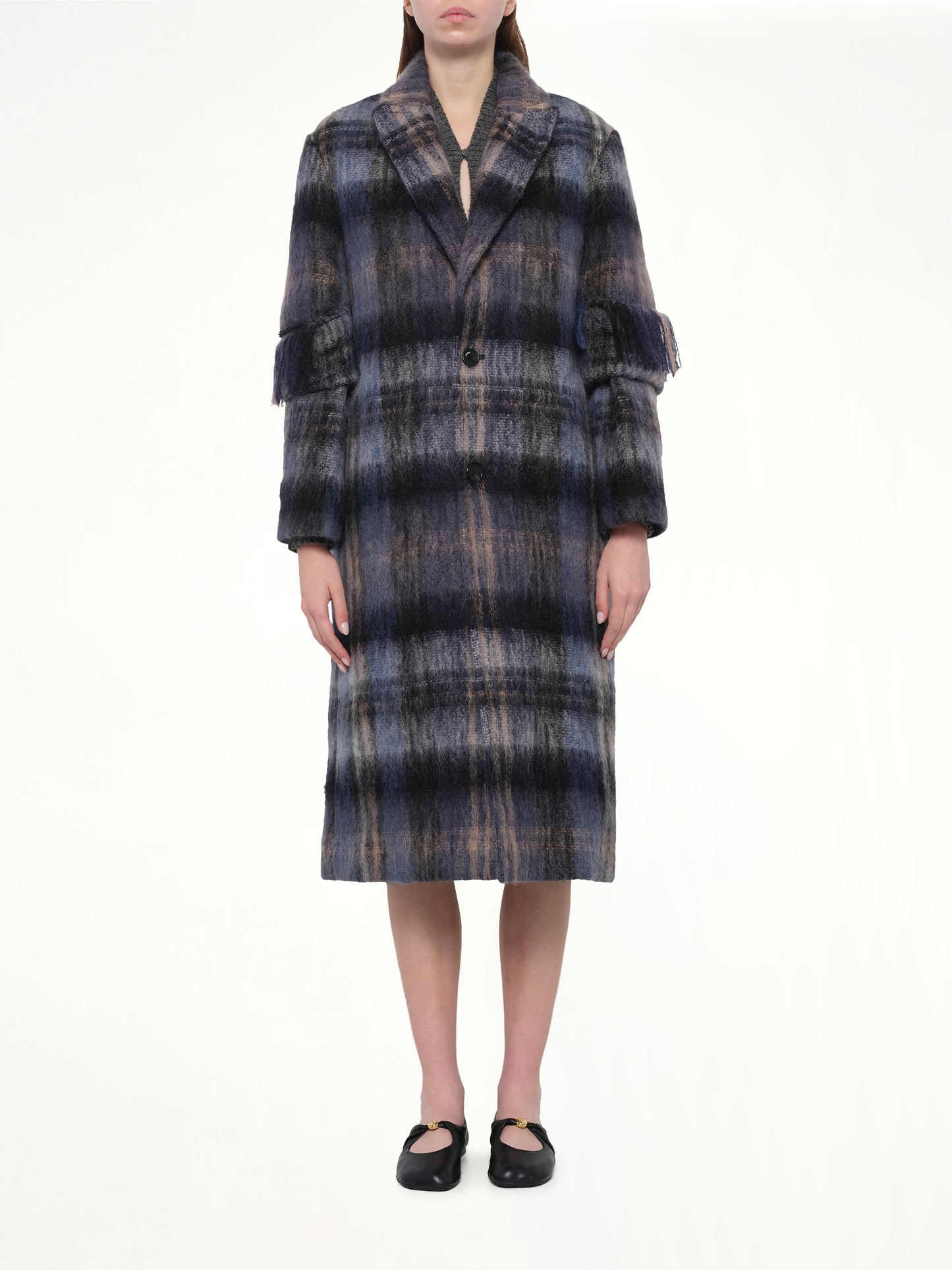 Mohair Coat in Blue/Multicolour