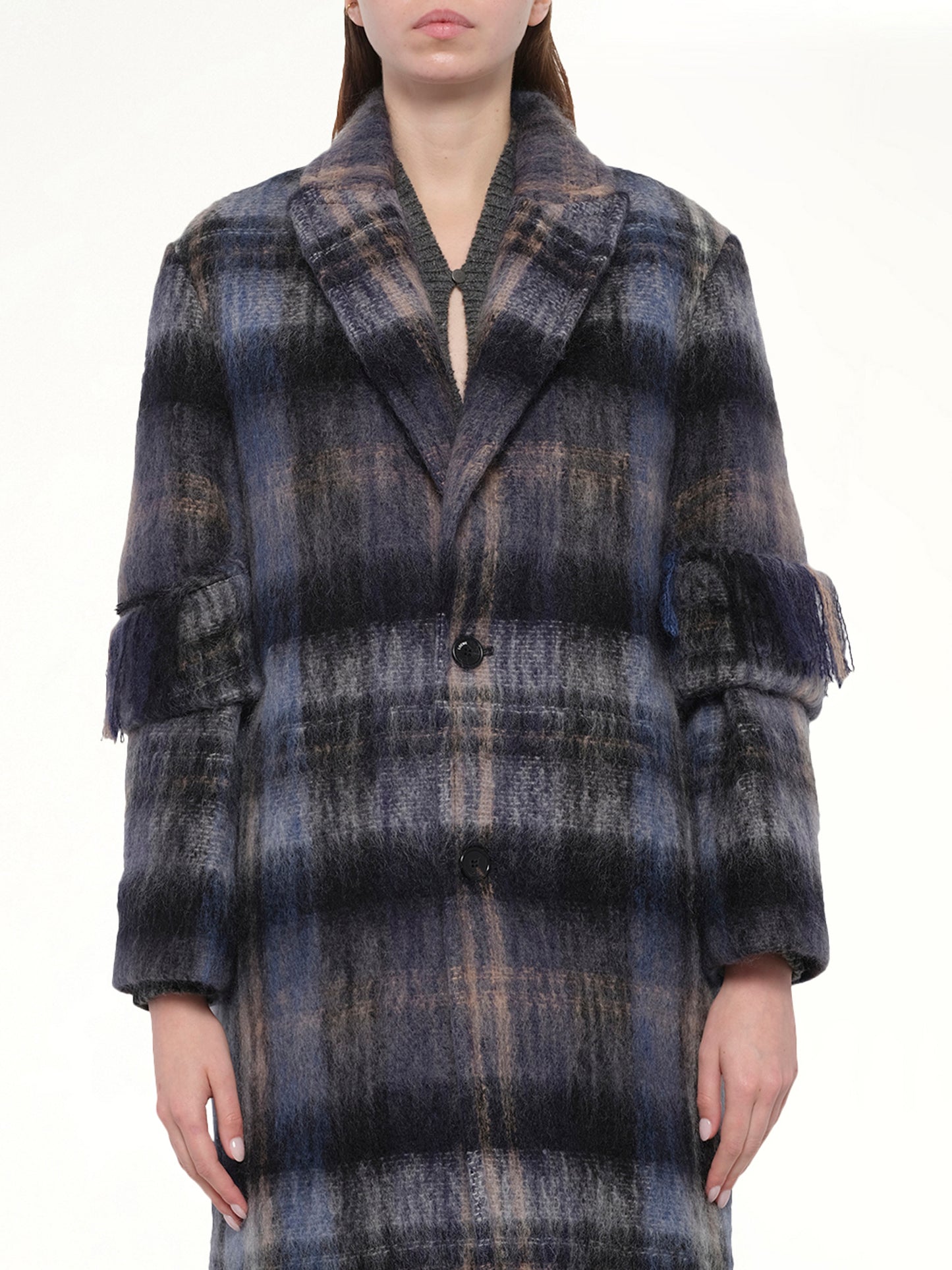 Mohair Coat in Blue/Multicolour