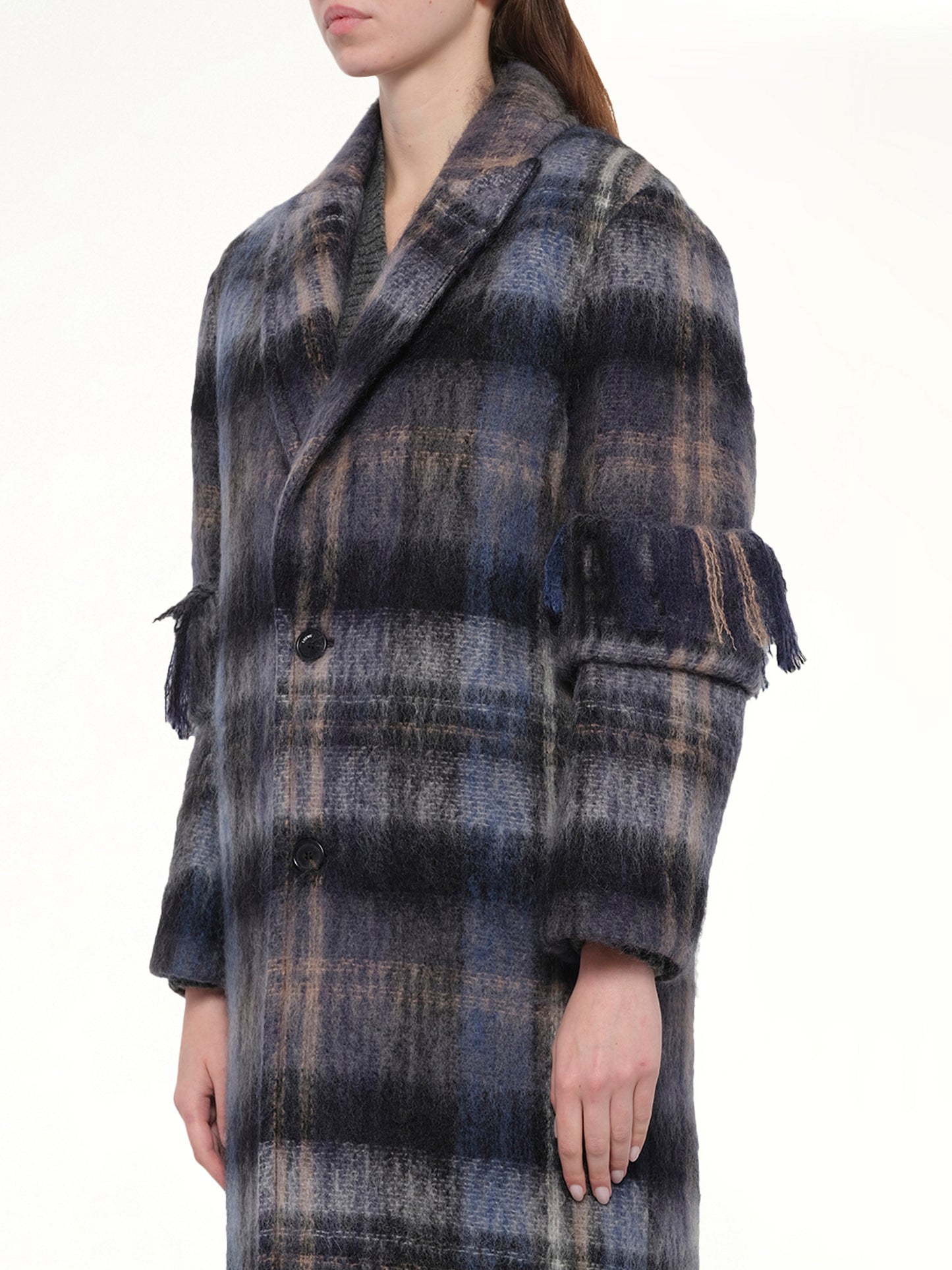 Mohair Coat in Blue/Multicolour