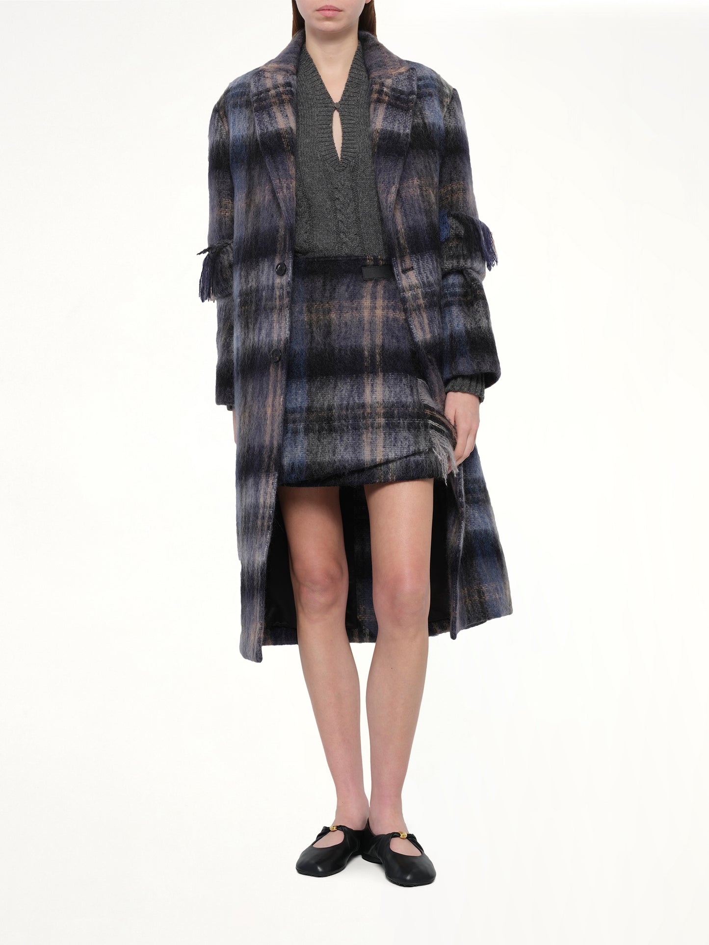 Mohair Coat in Blue/Multicolour