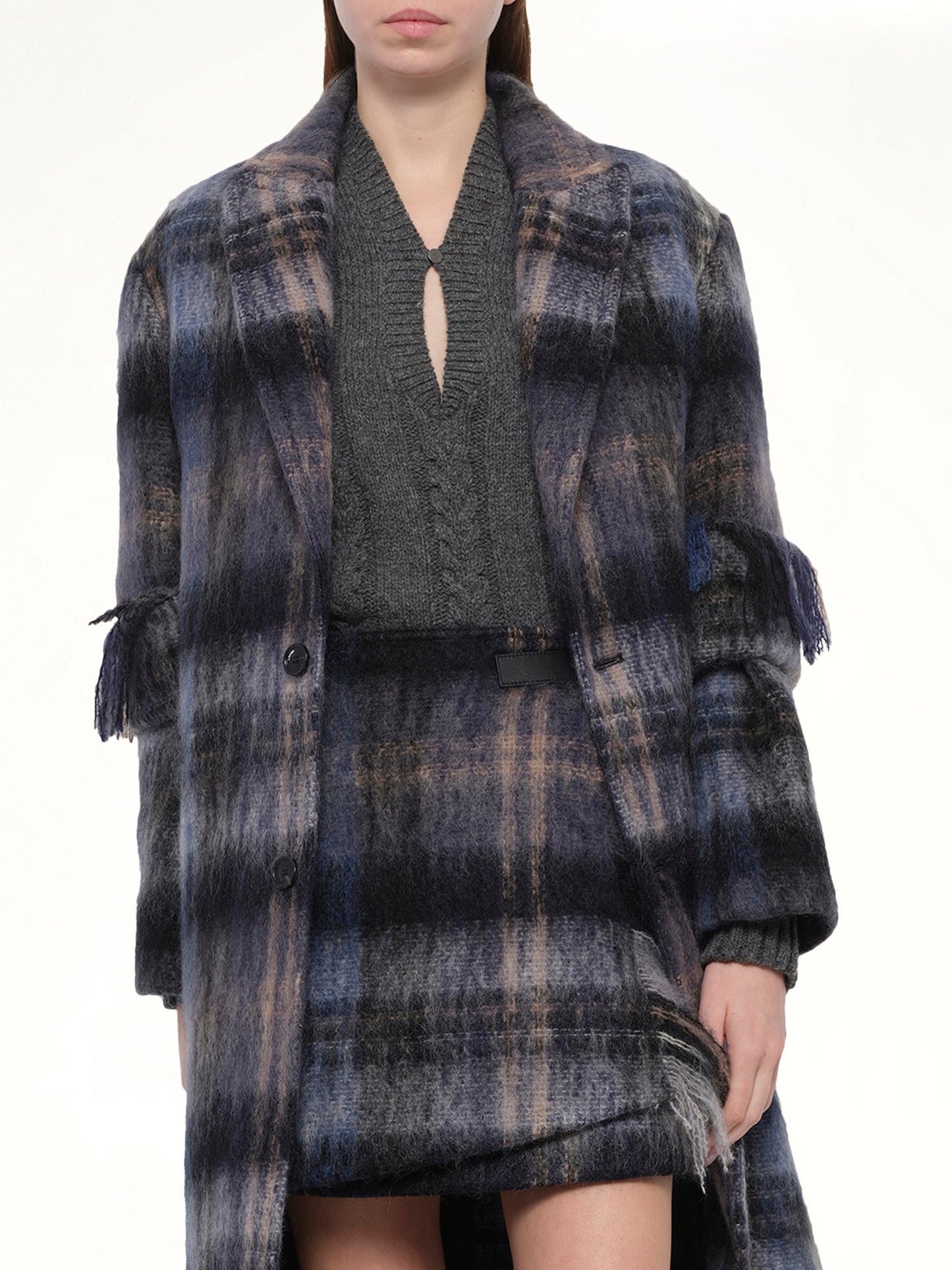 Mohair Coat in Blue/Multicolour