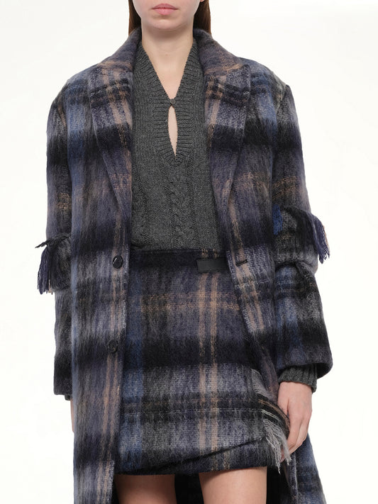 Mohair Coat in Blue/Multicolour