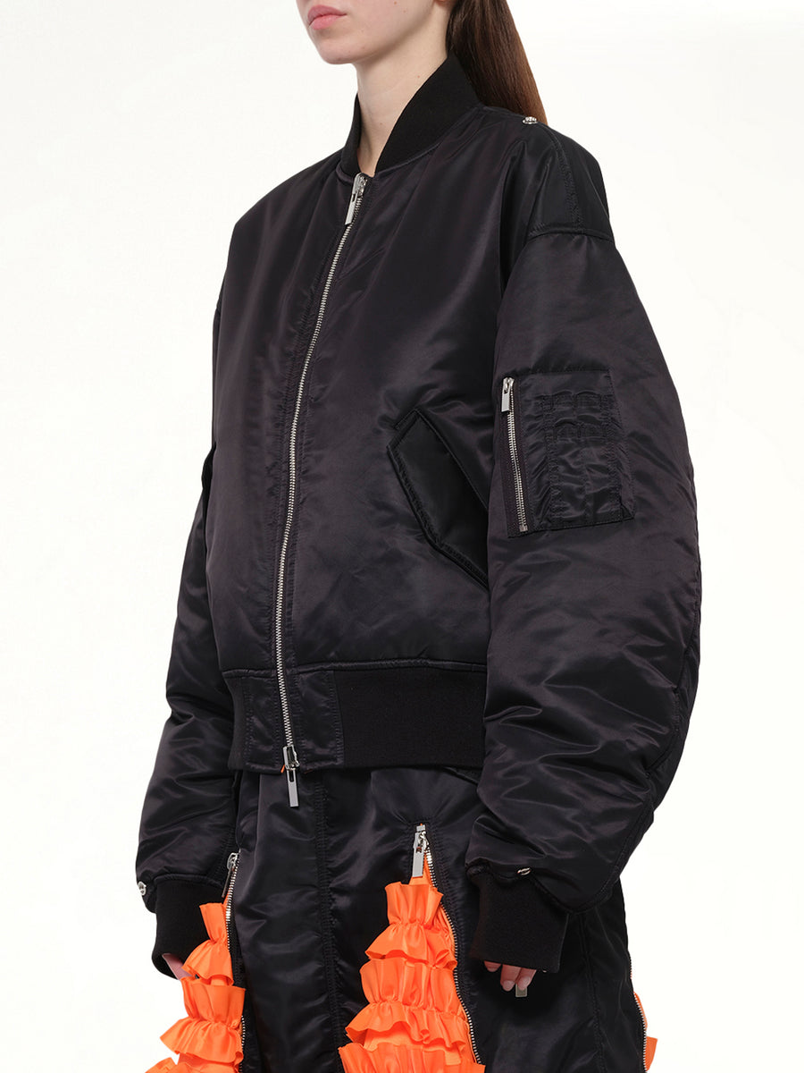 Noir Kei Ninomiya Nylon Twill Blouson in Black