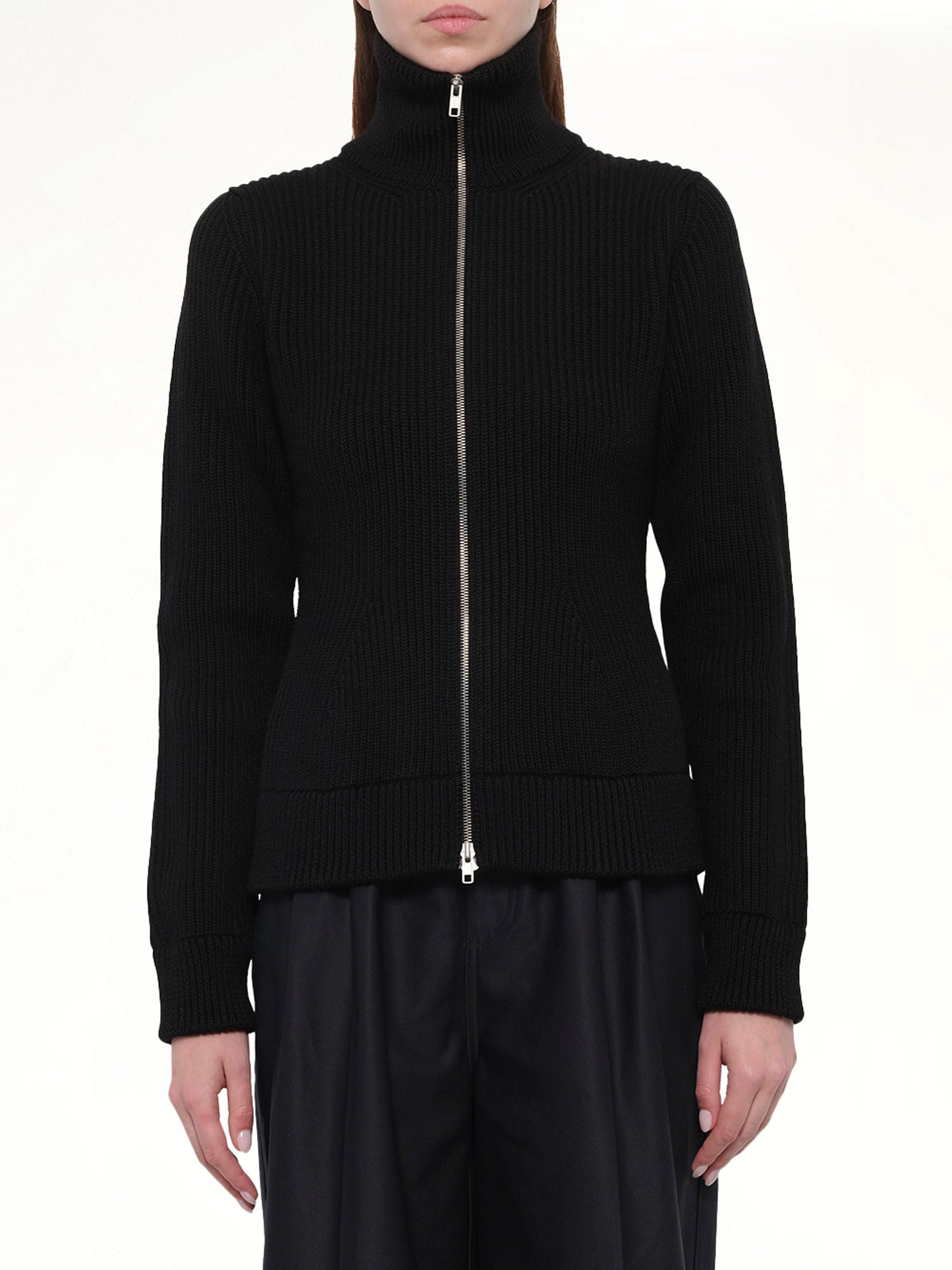 Gauge 5 Zip Cardigan in Black