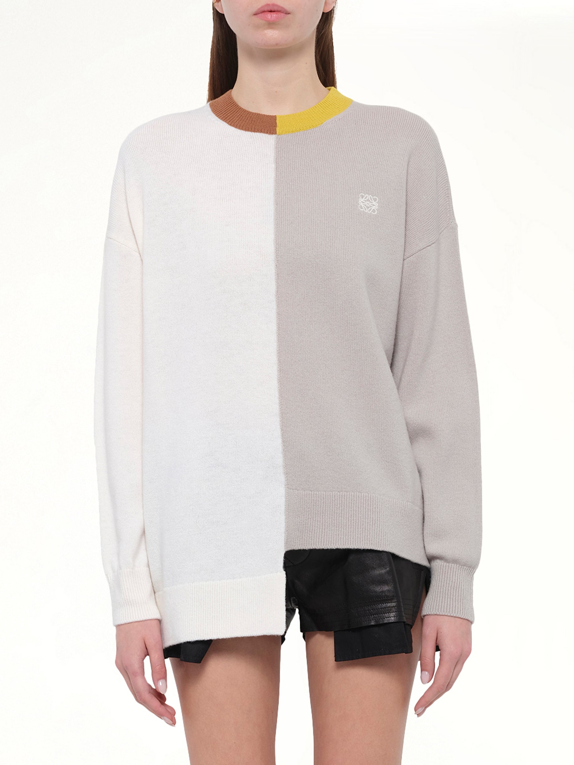 Asymmetric Sweater in Mustard/Bronze