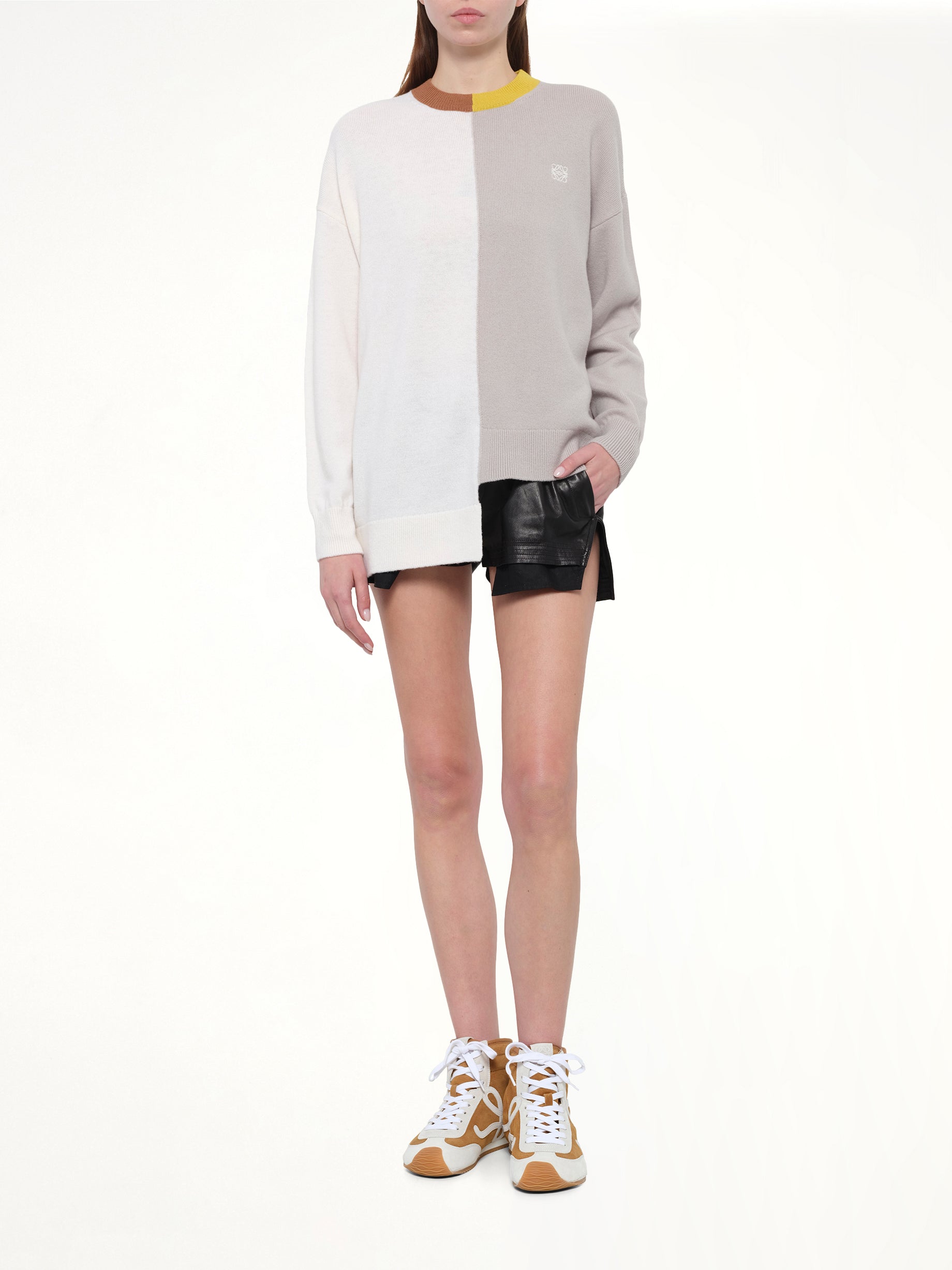 Asymmetric Sweater in Mustard/Bronze