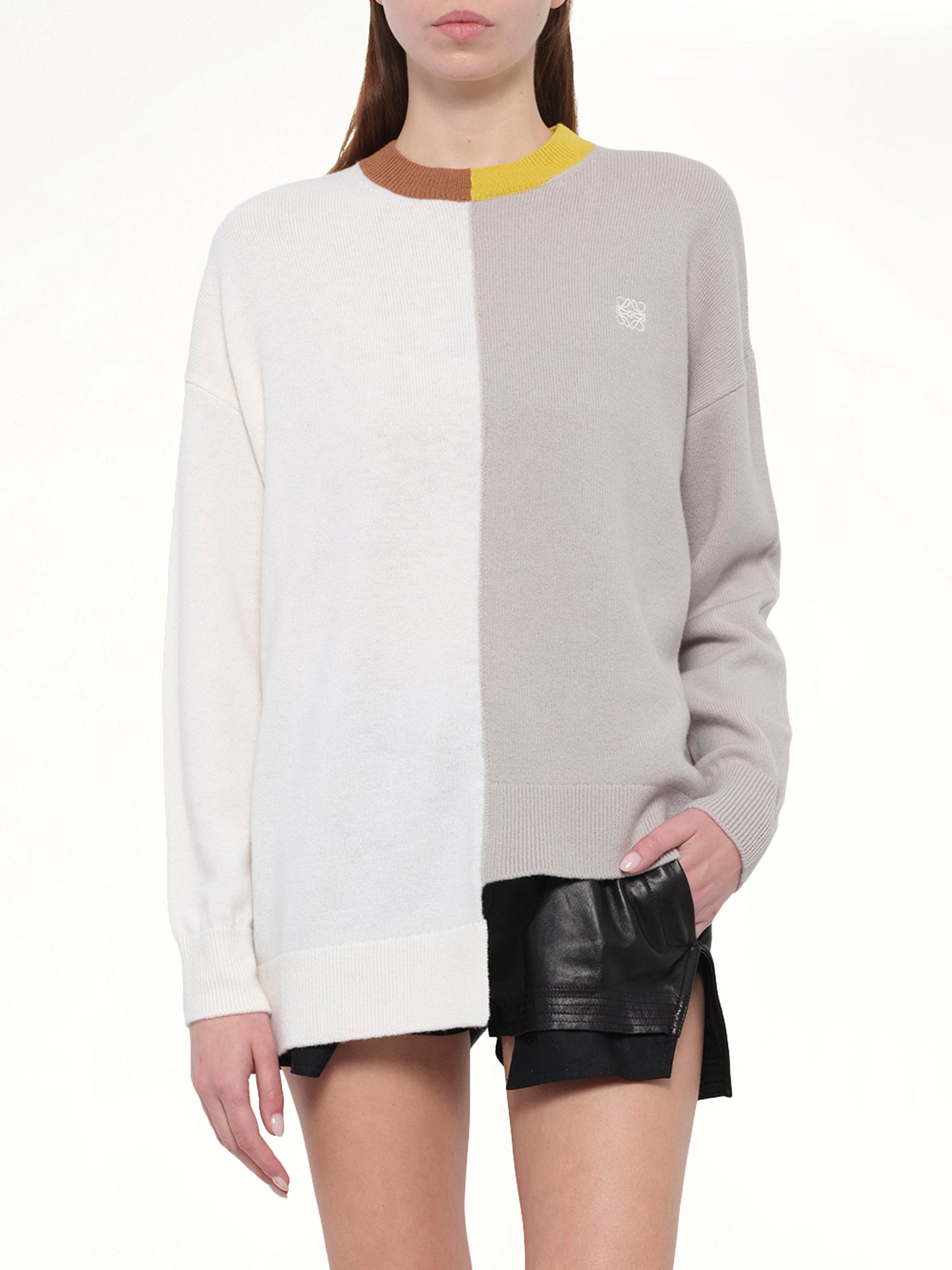 Asymmetric Sweater in Mustard/Bronze