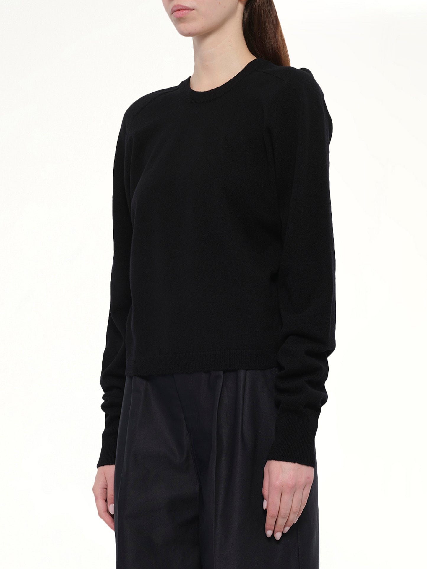 Gauge 14 Gathered Sweater in Black