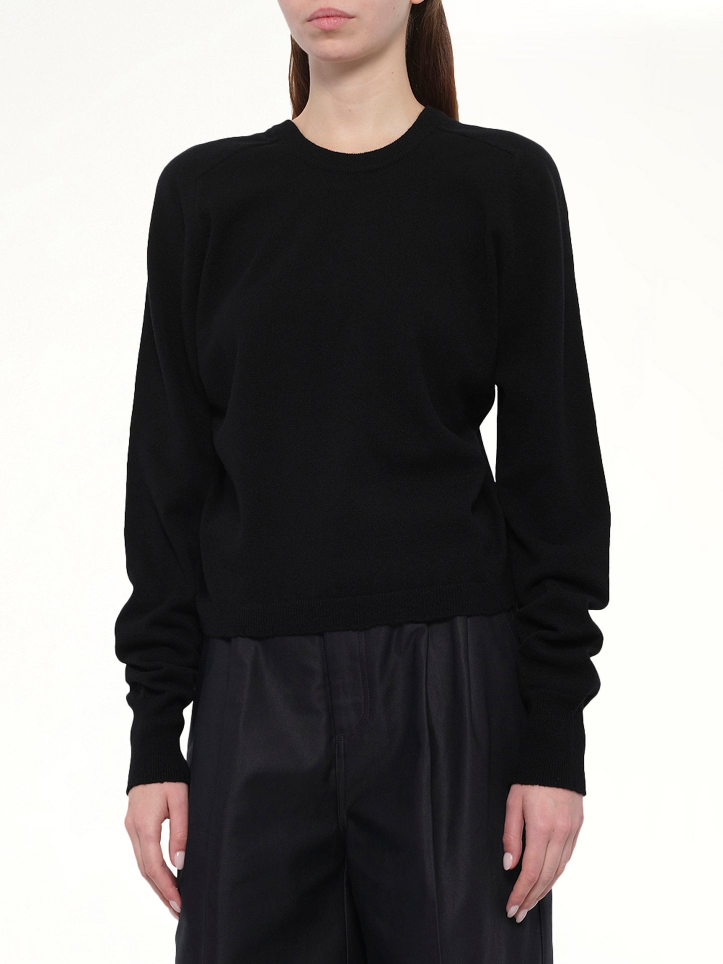 Gauge 14 Gathered Sweater in Black