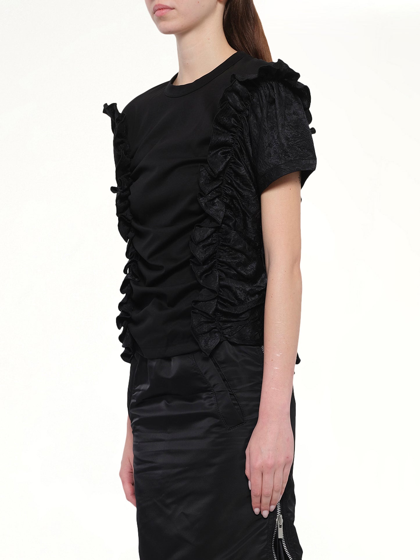 Cotton Ponte T-Shirt in Black