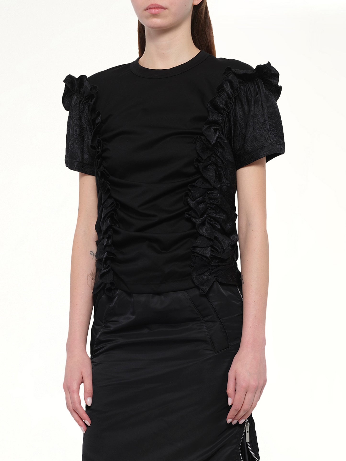 Cotton Ponte T-Shirt in Black