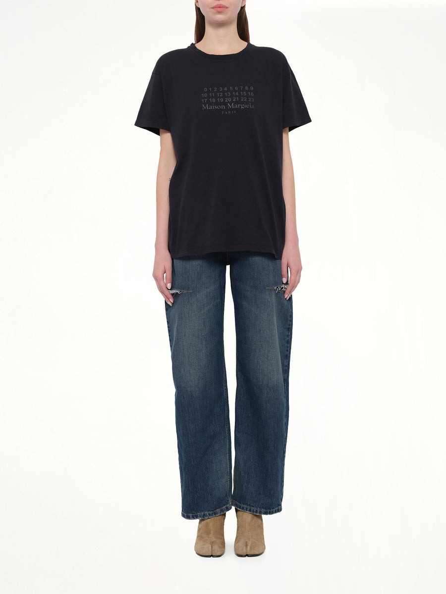 Maison Margiela Logo T-Shirt in Washed Black
