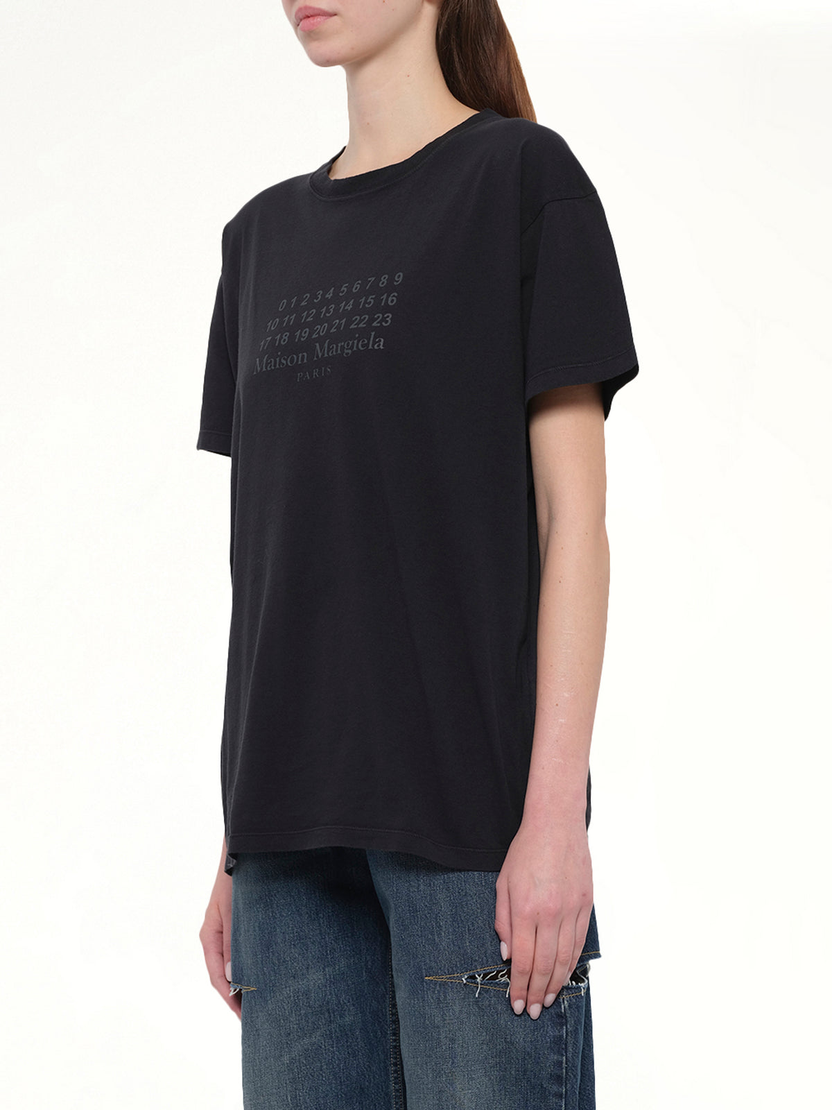 Maison Margiela Logo T-Shirt in Washed Black